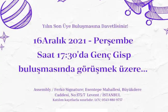 Derneğimiz tarafından 16 Aralık 2021 Cuma günü düzenlenen ''Genç Gisp Üye Buluşmaları'' toplantısında gençleri ağırladık.